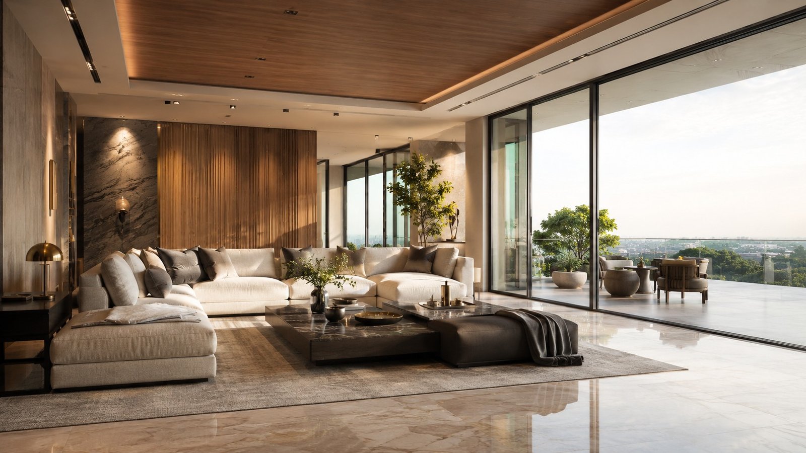 Premium living room interior design concept by Anjaneya Interiors and Furniture, Coimbatore